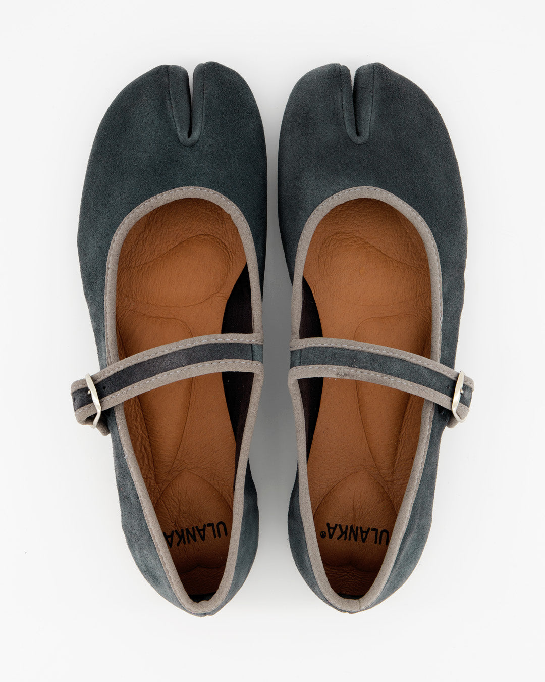 Navy blue suede fashion flats