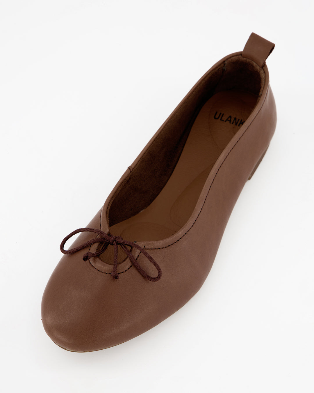 BELLA - BROWN LEATHER FLATS