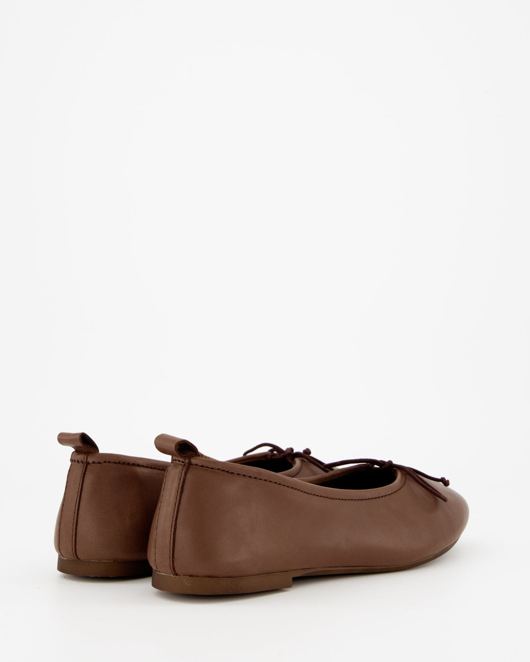 BELLA - BROWN LEATHER FLATS