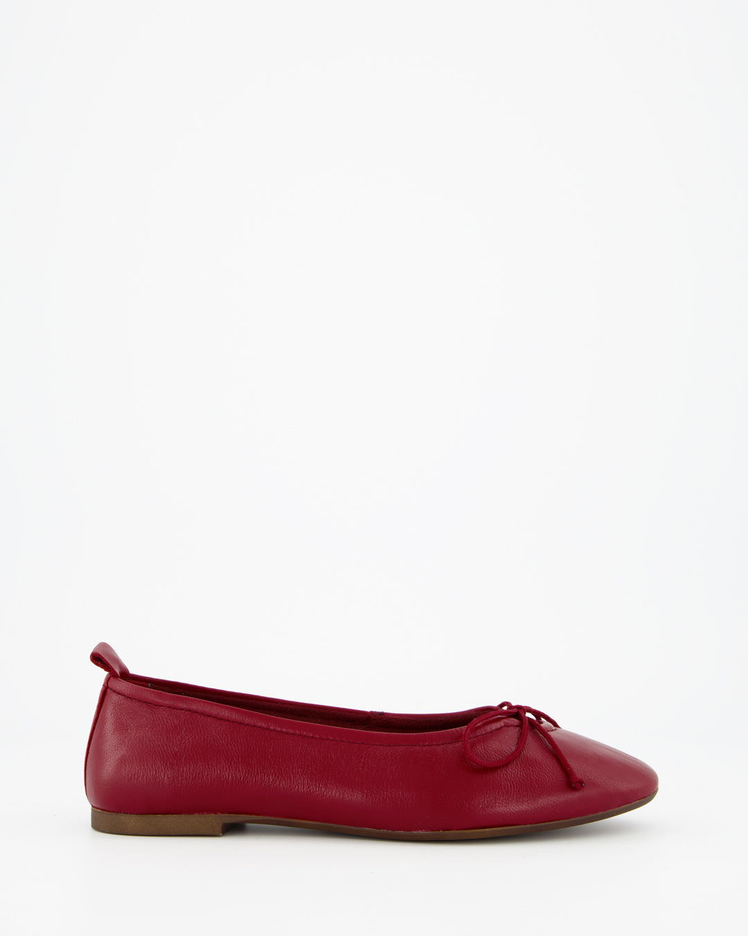 BELLA - RED LEATHER FLATS