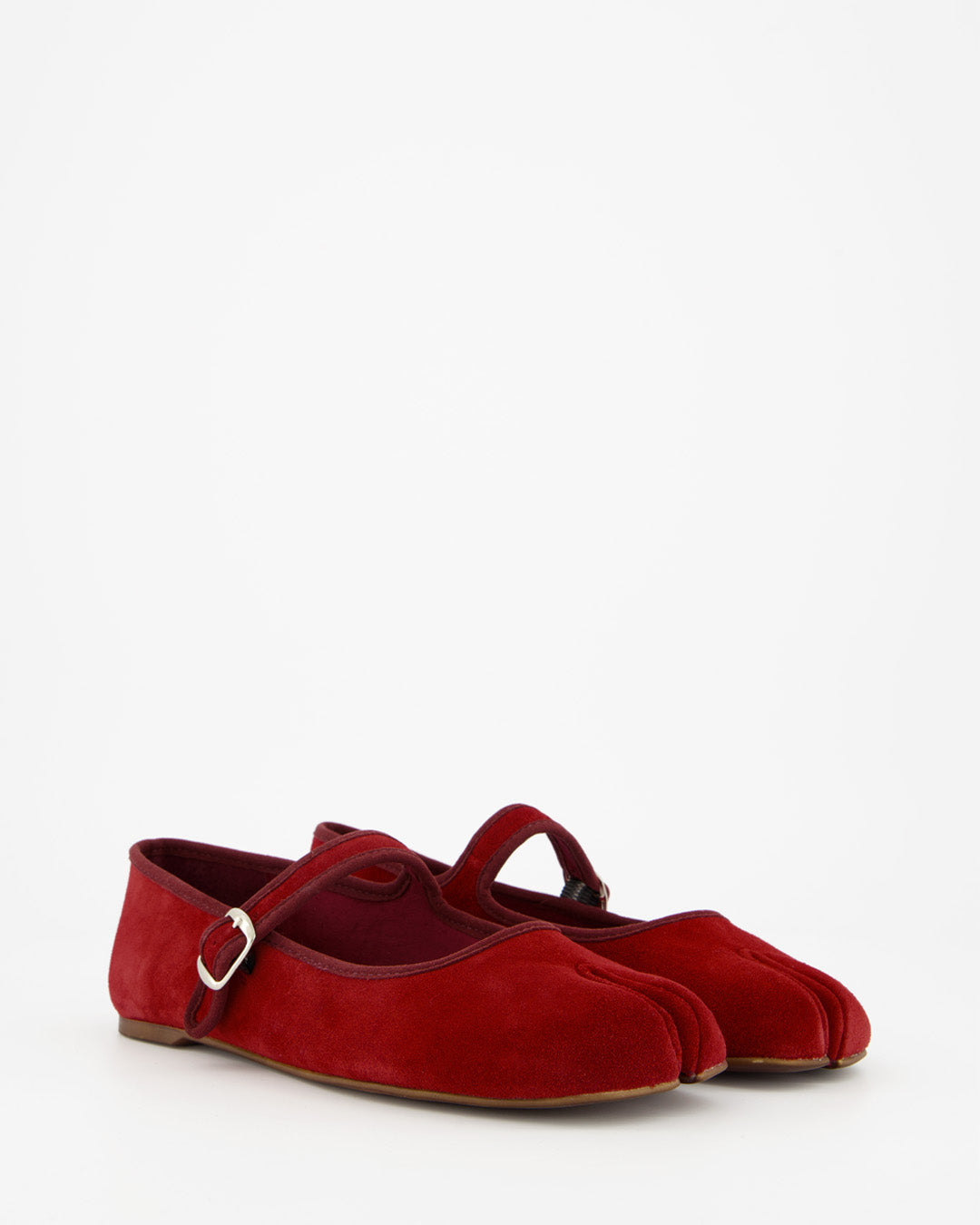 GEISHA - RED SUEDE FLATS