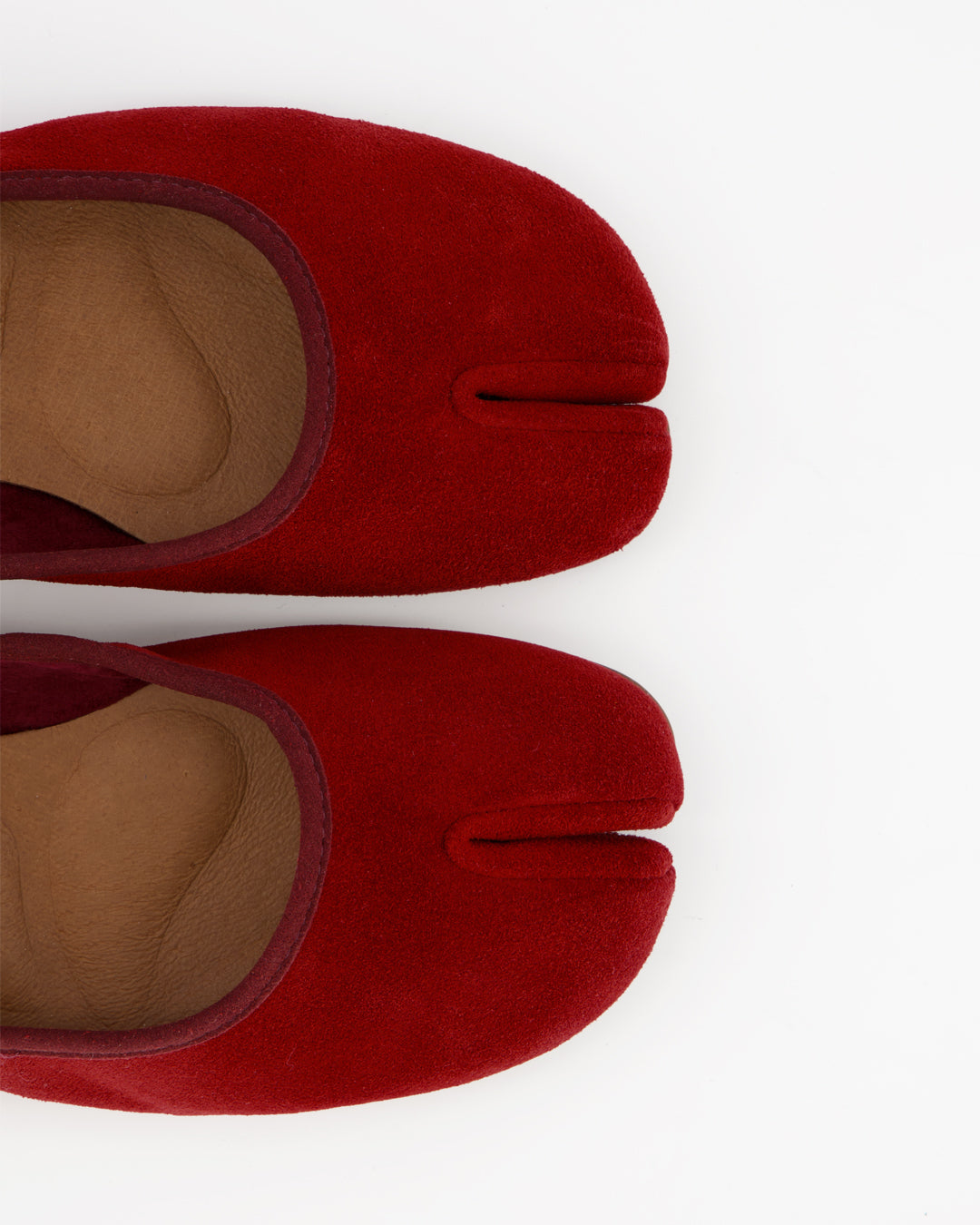 GEISHA - RED SUEDE FLATS