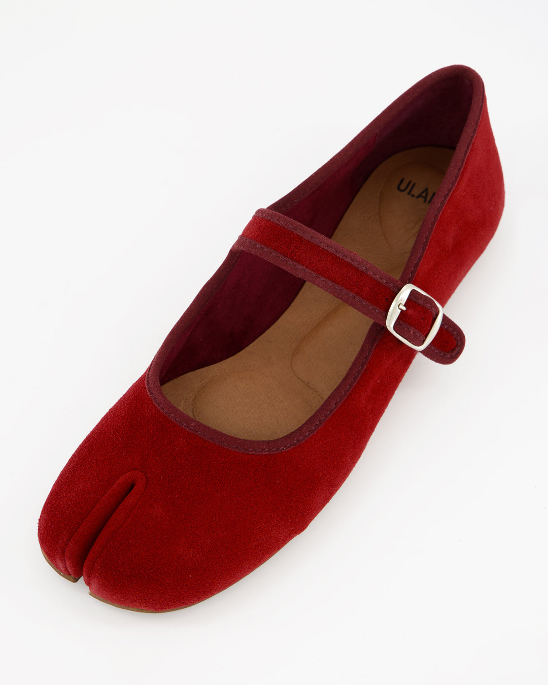 GEISHA - RED SUEDE FLATS