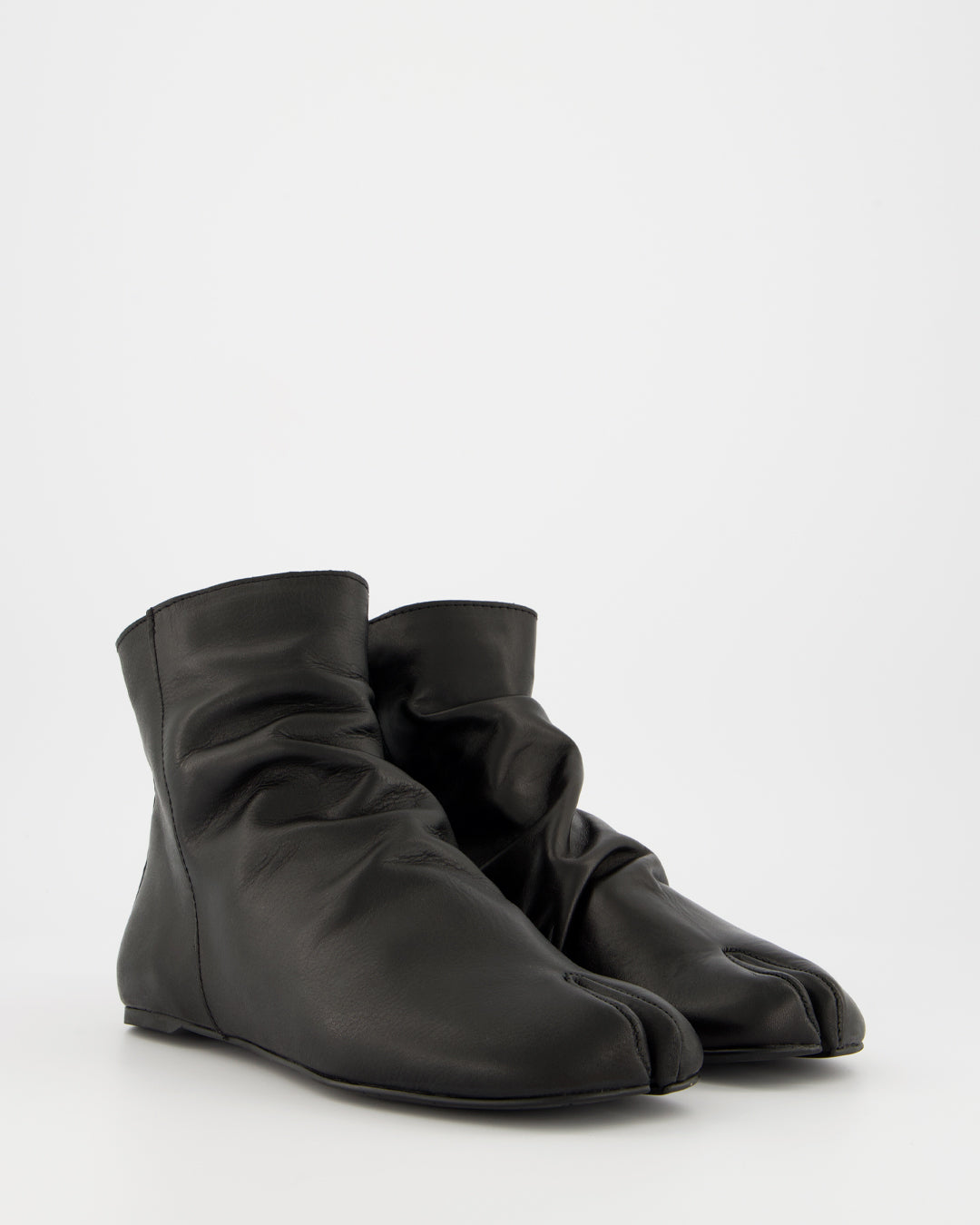 GIGI - BLACK LEATHER ANKLE BOOTS