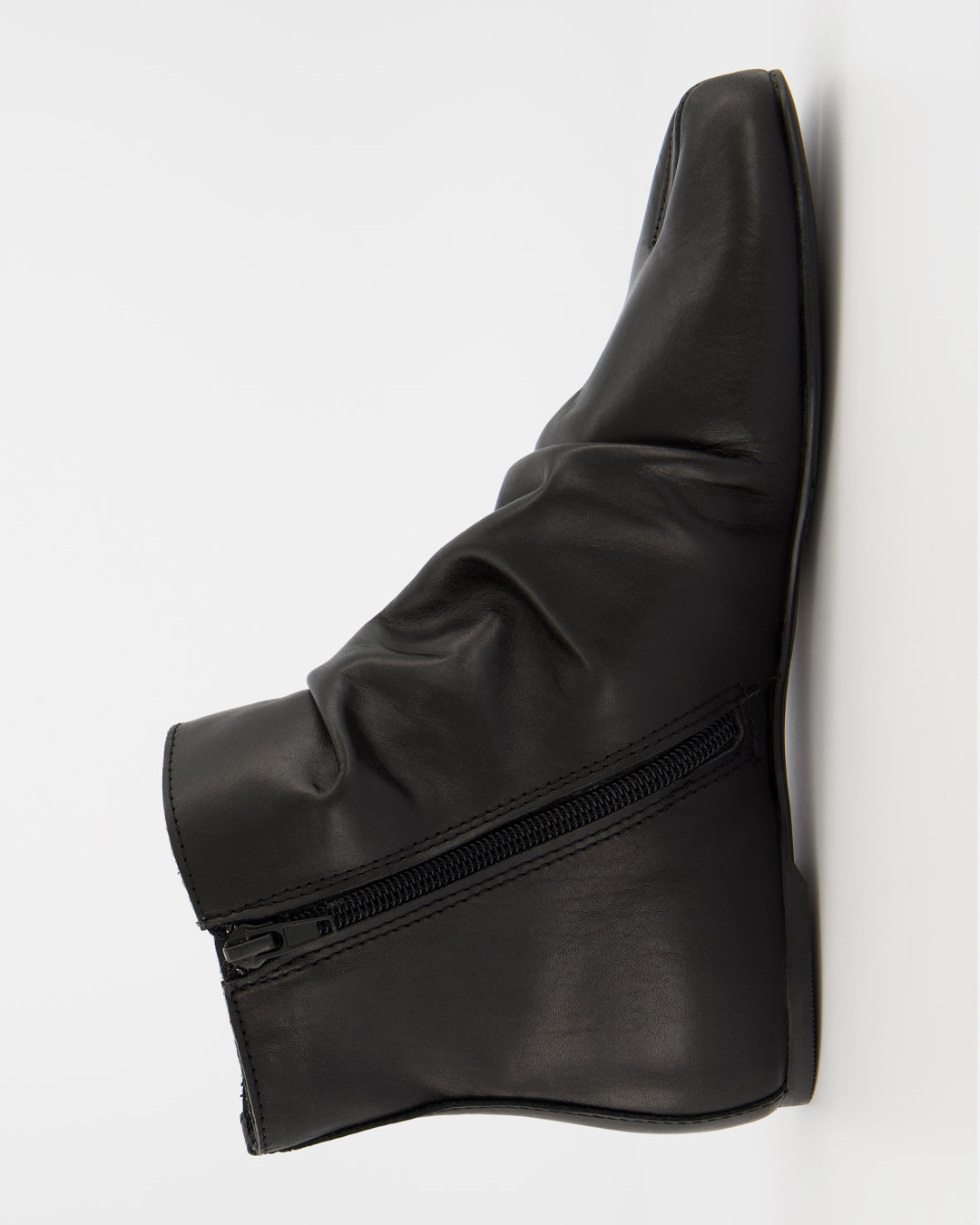 GIGI - BLACK LEATHER ANKLE BOOTS