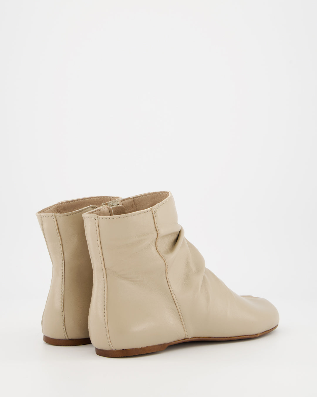 GIGI - BEIGE LEATHER ANKLE BOOTS