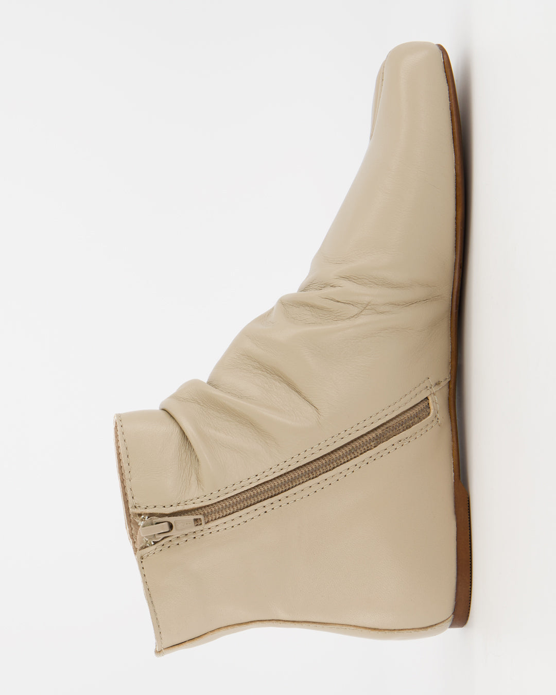 GIGI - BEIGE LEATHER ANKLE BOOTS