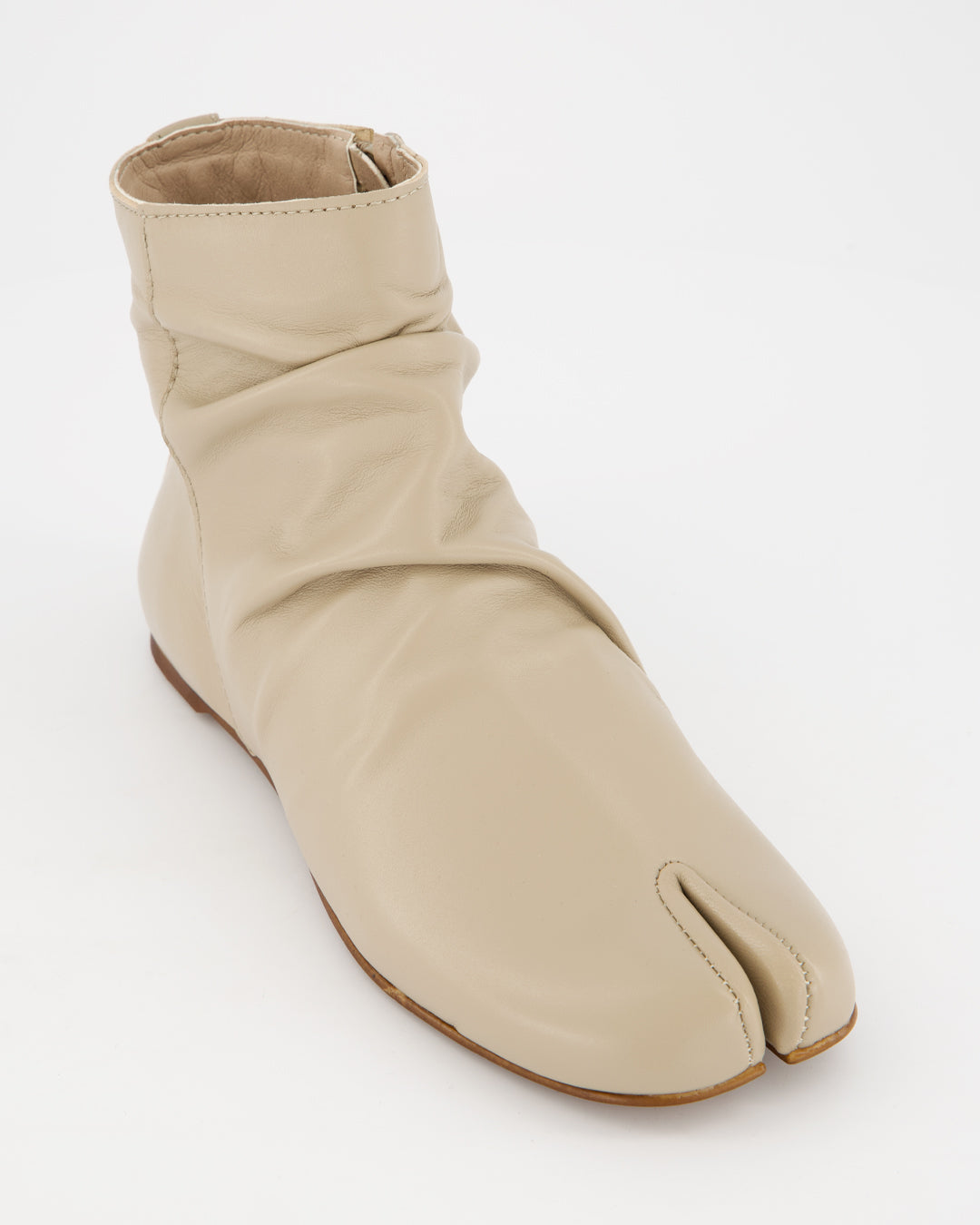 GIGI - BEIGE LEATHER ANKLE BOOTS