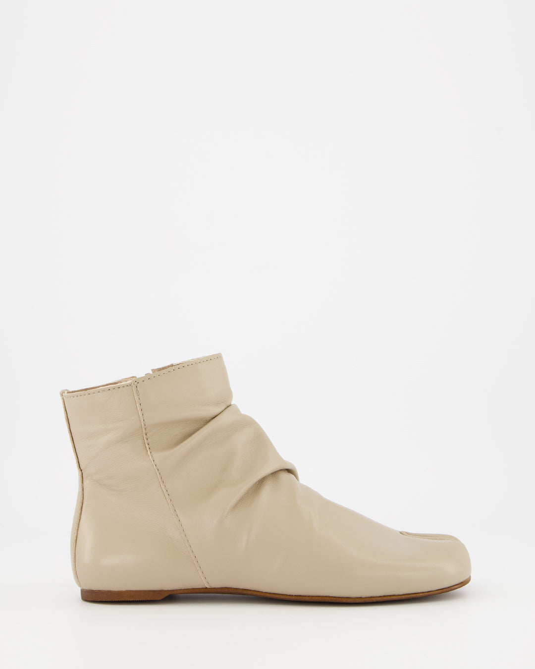 GIGI - BEIGE LEATHER ANKLE BOOTS