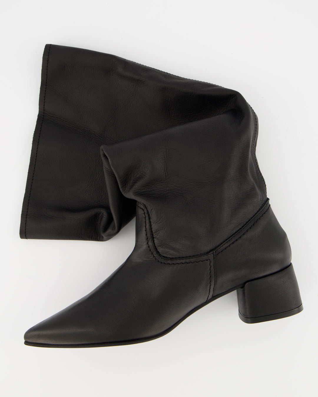 SINDY - BLACK LEATHER BOOTS