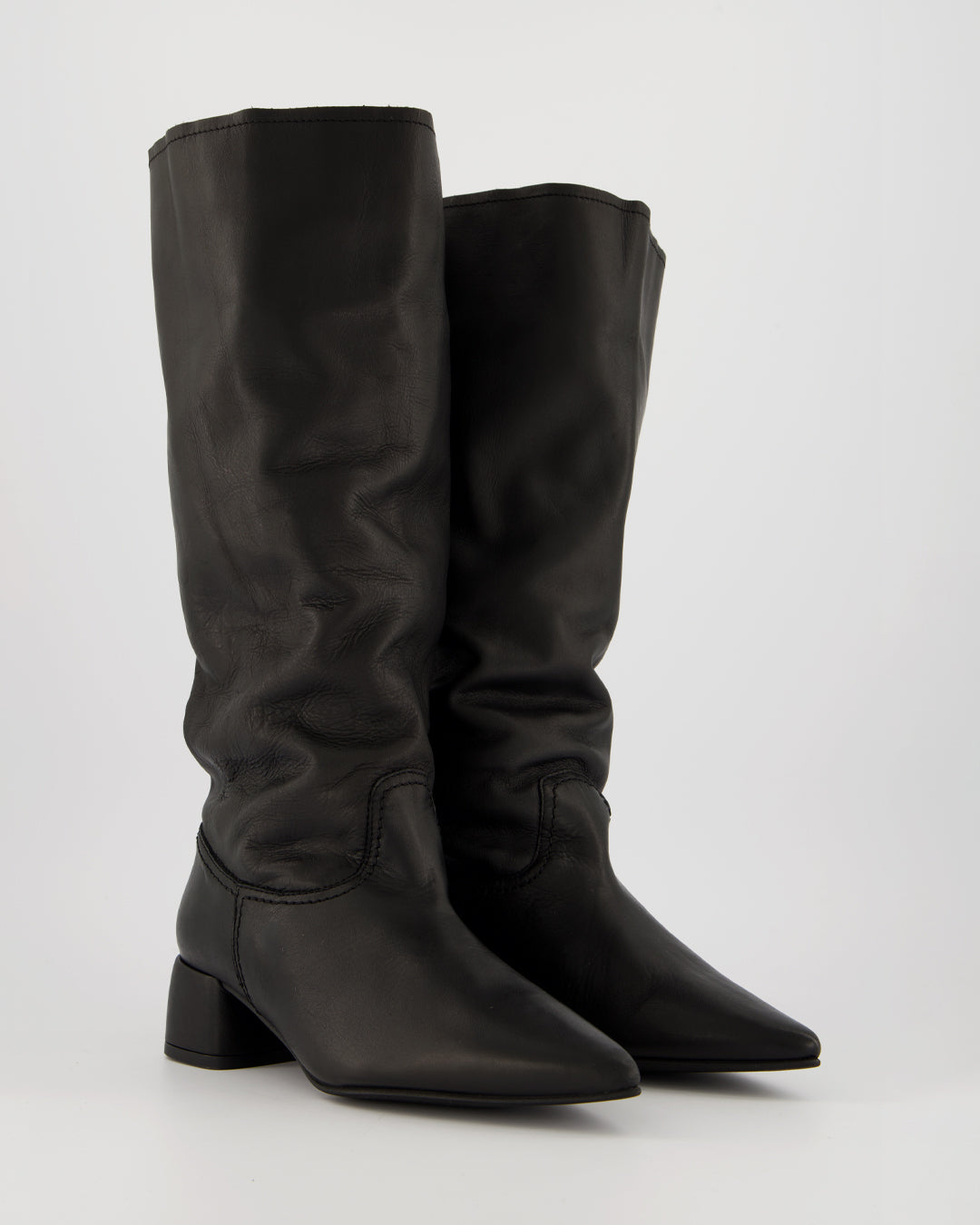 SINDY - BLACK LEATHER BOOTS